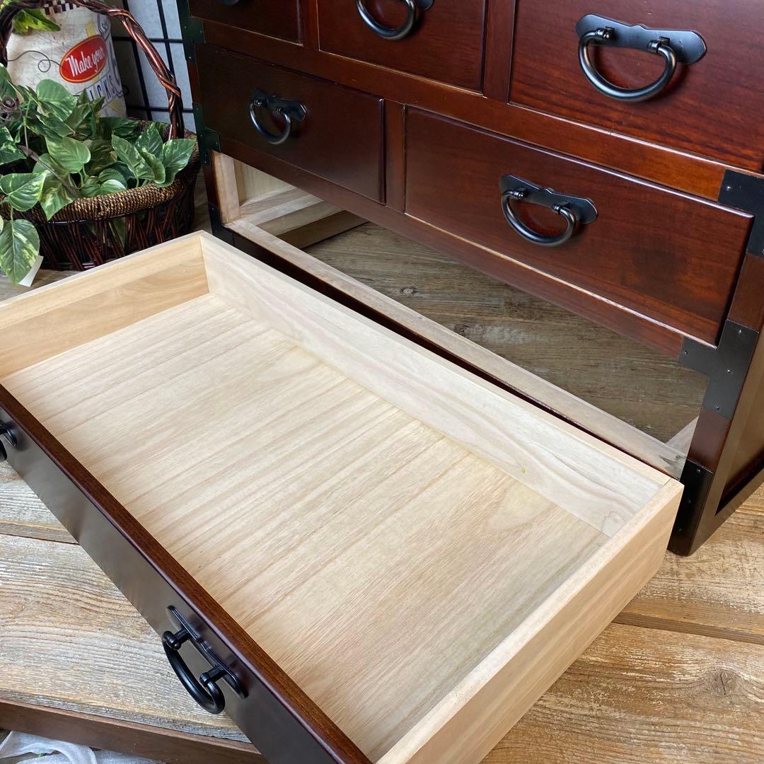 民芸家具☆多引き出し和箪笥木製収納家具天然無垢材桐材和箪笥和室インテリア飾り棚