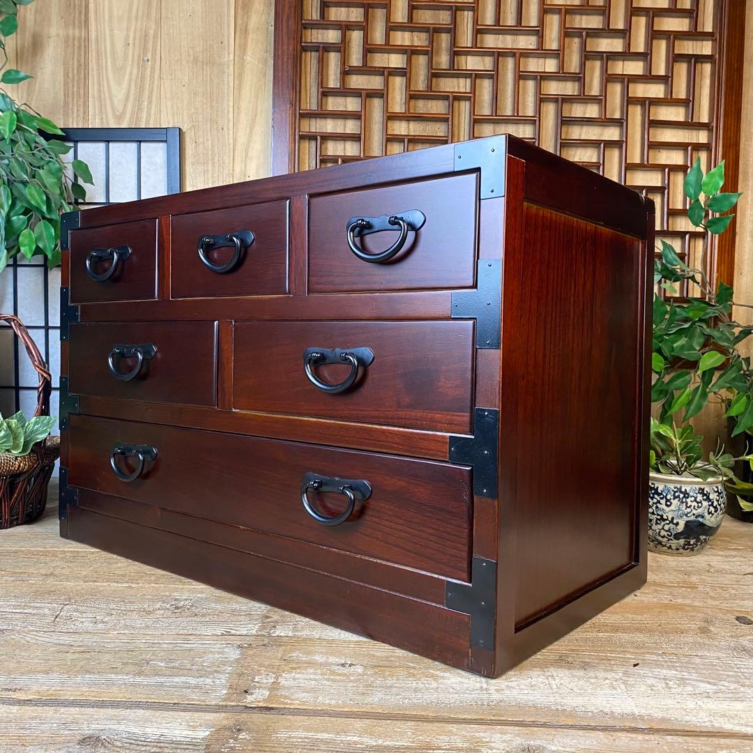 民芸家具☆多引き出し和箪笥木製収納家具天然無垢材桐材和箪笥和室インテリア飾り棚