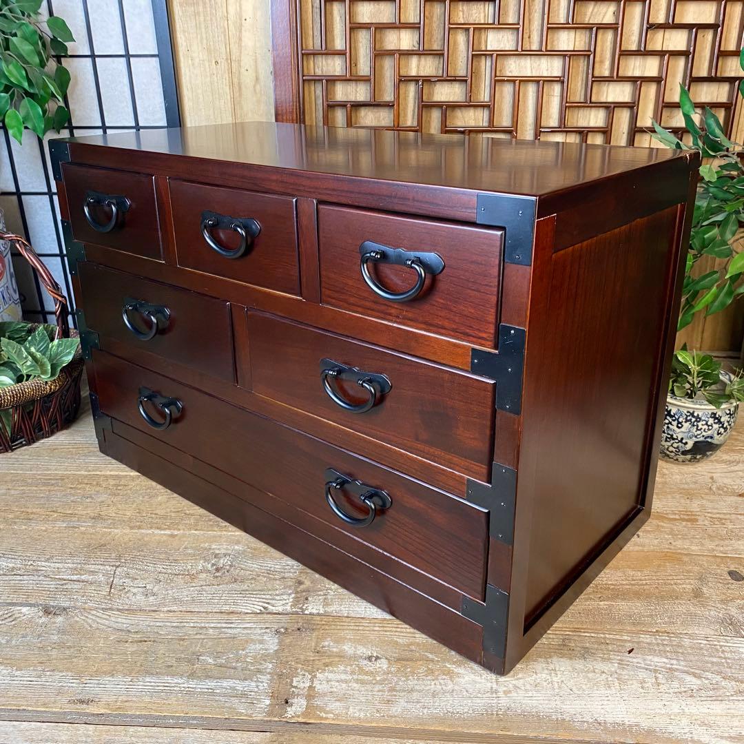 民芸家具☆多引き出し和箪笥木製収納家具天然無垢材桐材和箪笥和室インテリア飾り棚