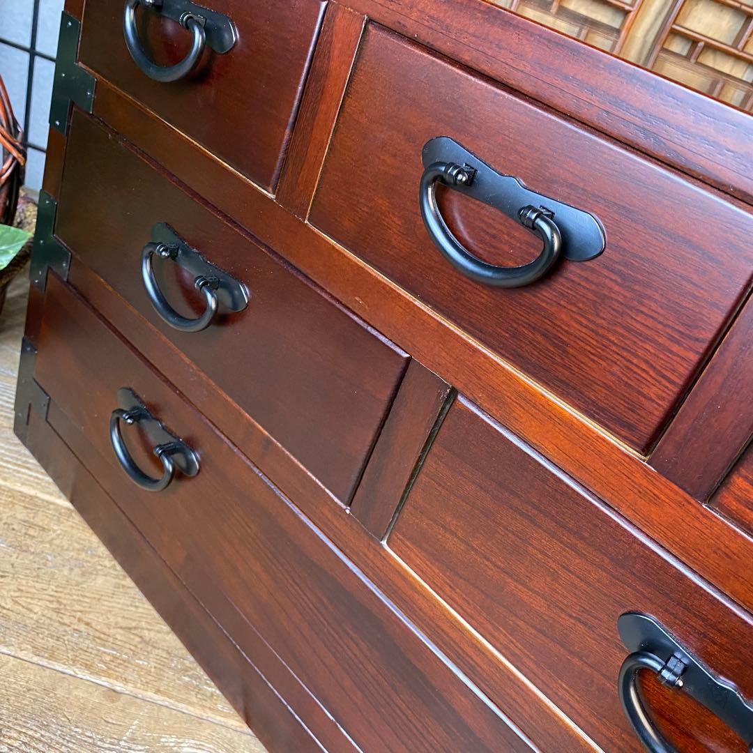 民芸家具☆多引き出し和箪笥木製収納家具天然無垢材桐材和箪笥和室インテリア飾り棚