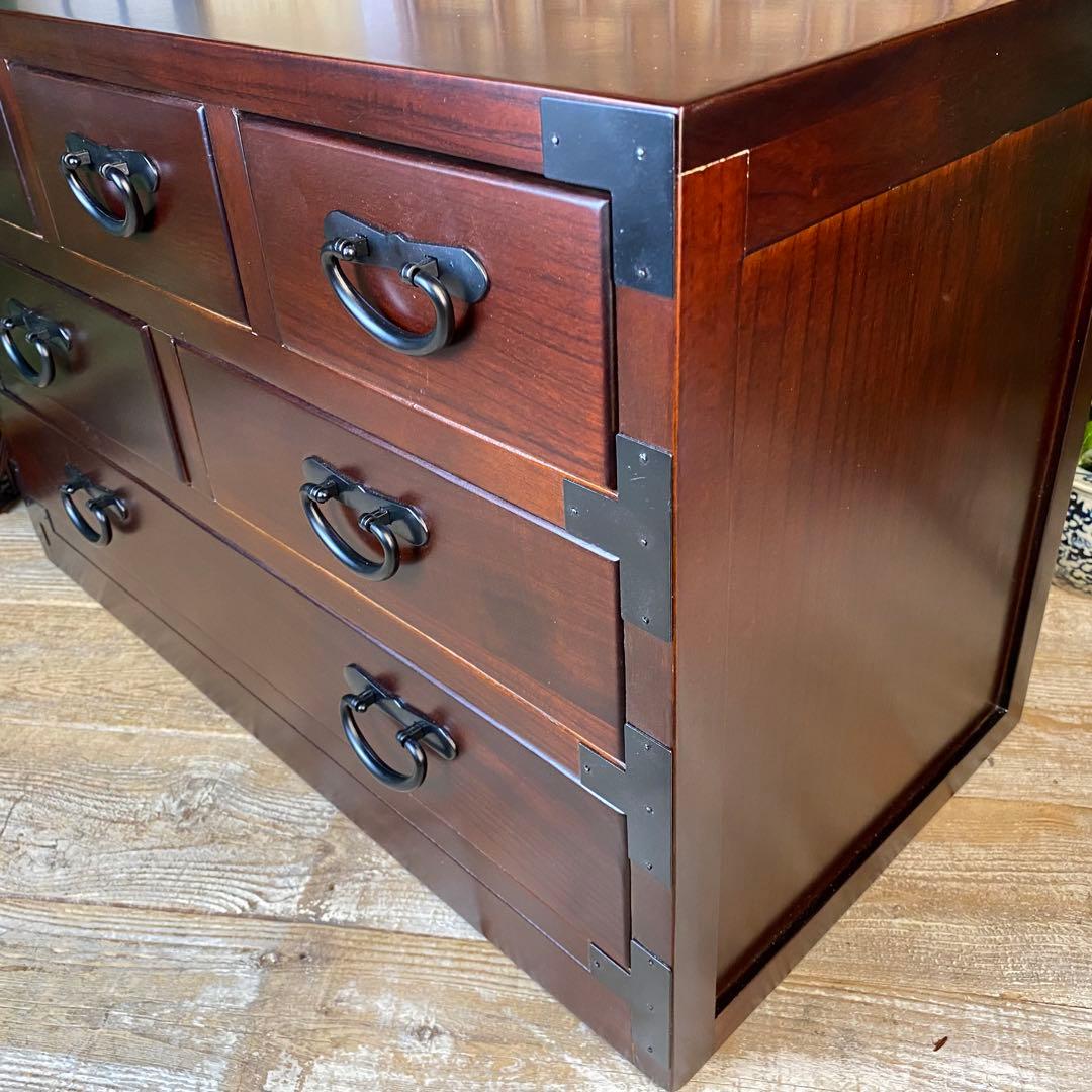 民芸家具☆多引き出し和箪笥木製収納家具天然無垢材桐材和箪笥和室インテリア飾り棚