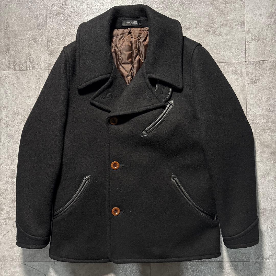 極美品　rude gallery ポケットレザーPコート　チバユウスケ ブラック