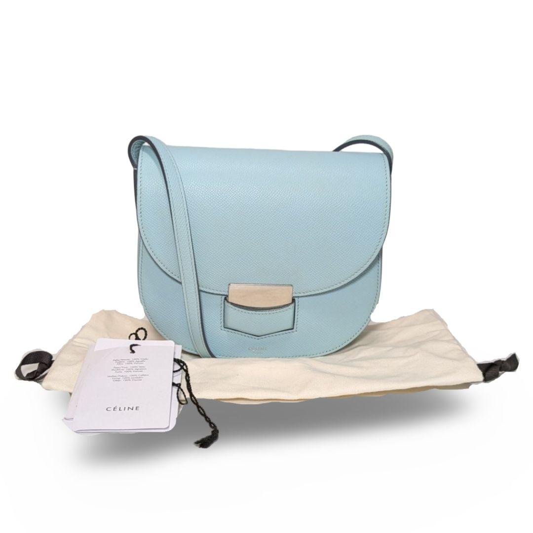 【極美品】CELINEセリーヌ トロッター　ライトブルー ショルダーバッグ