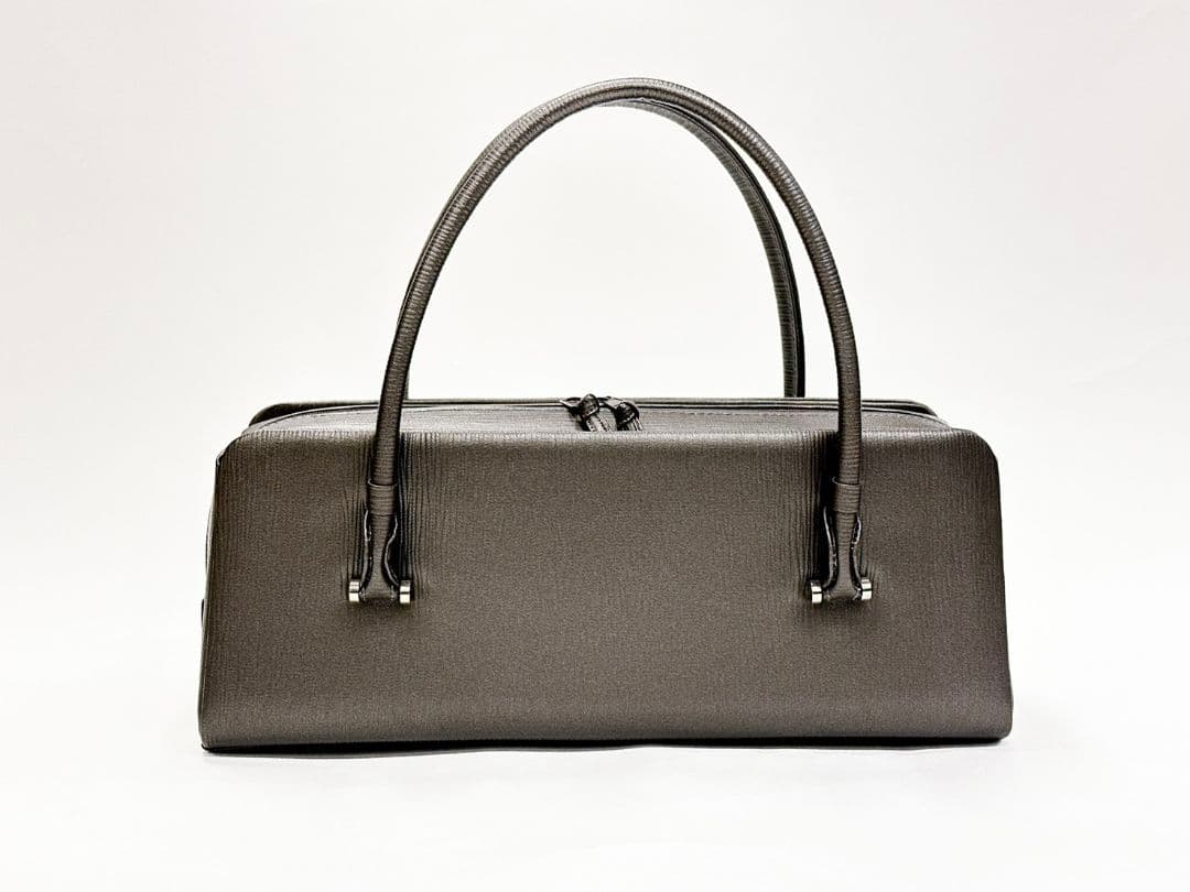 焦げ茶　合成皮革　和装用バッグ　新品　利休バッグ　和帆布　　日本製