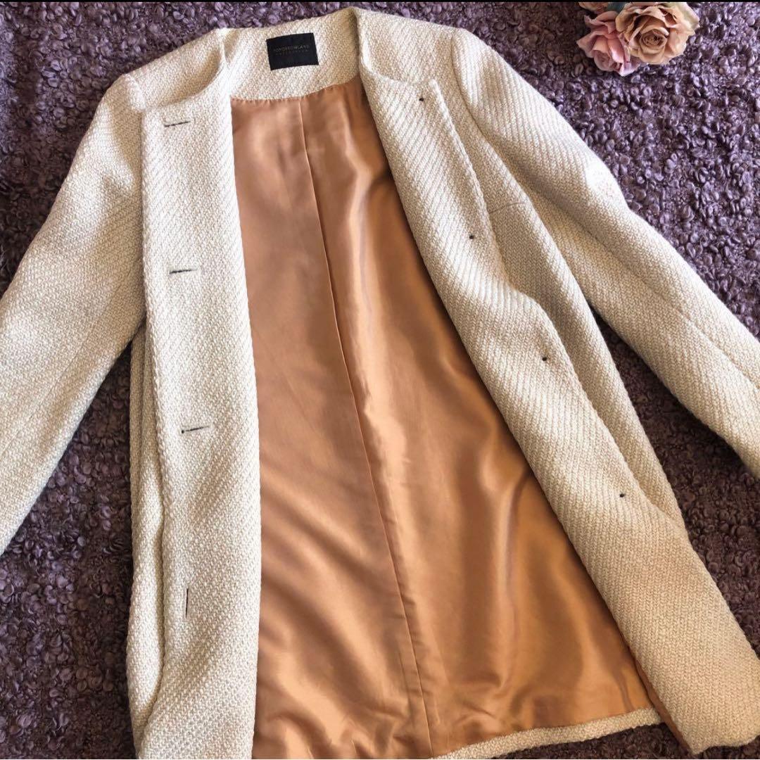 トゥモローランド　コート　ウール　ノーカラー　日本製