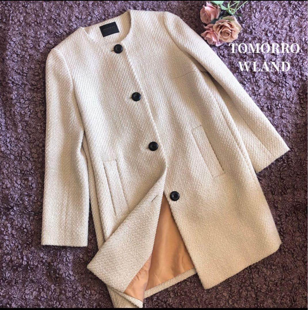 トゥモローランド　コート　ウール　ノーカラー　日本製