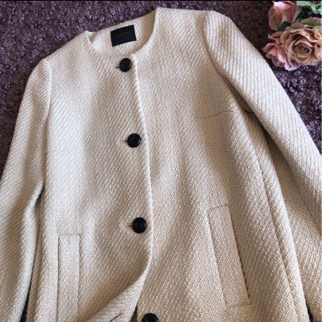 トゥモローランド　コート　ウール　ノーカラー　日本製