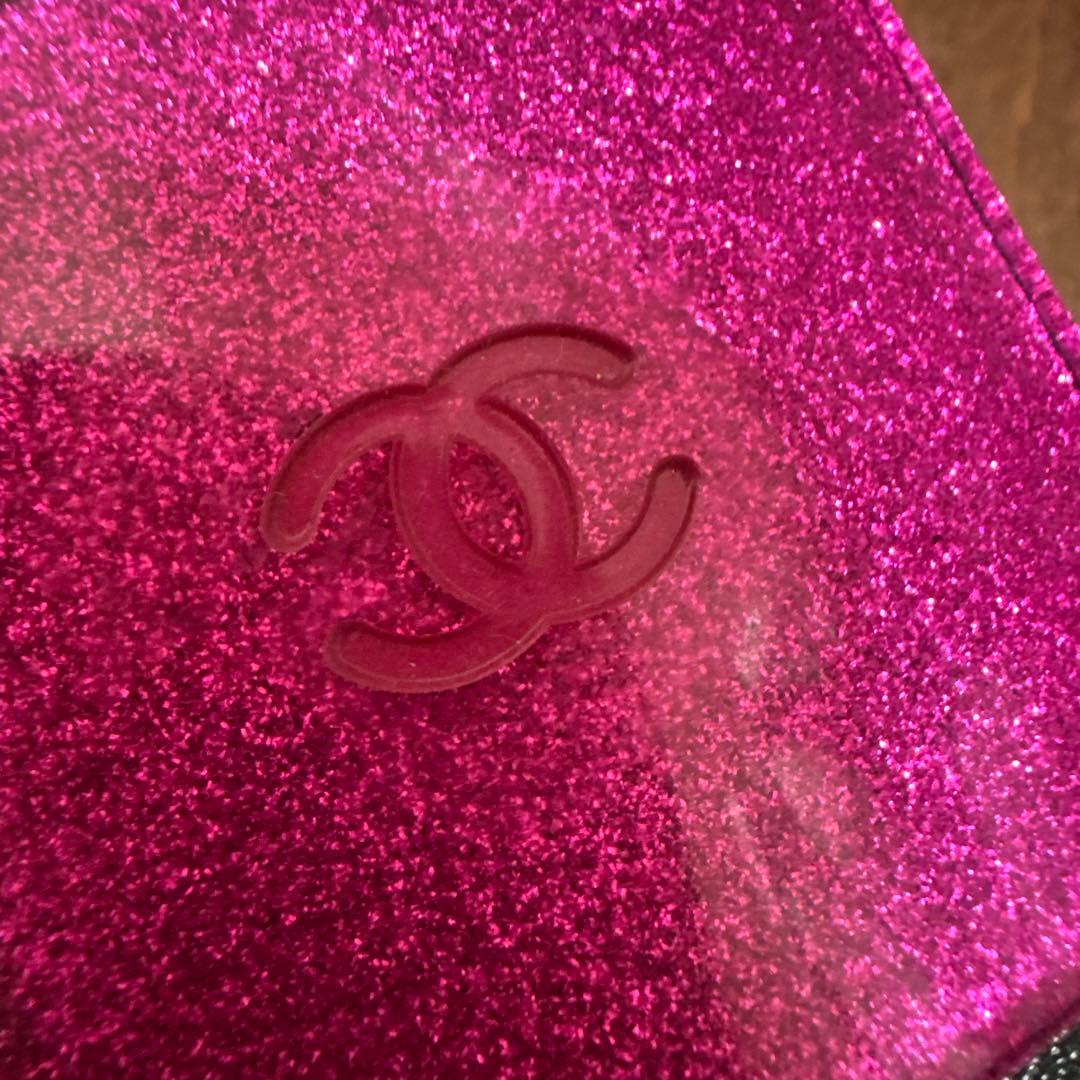 CHANEL バレッタ　ピンク　ラメ　スクエア　ココマーク