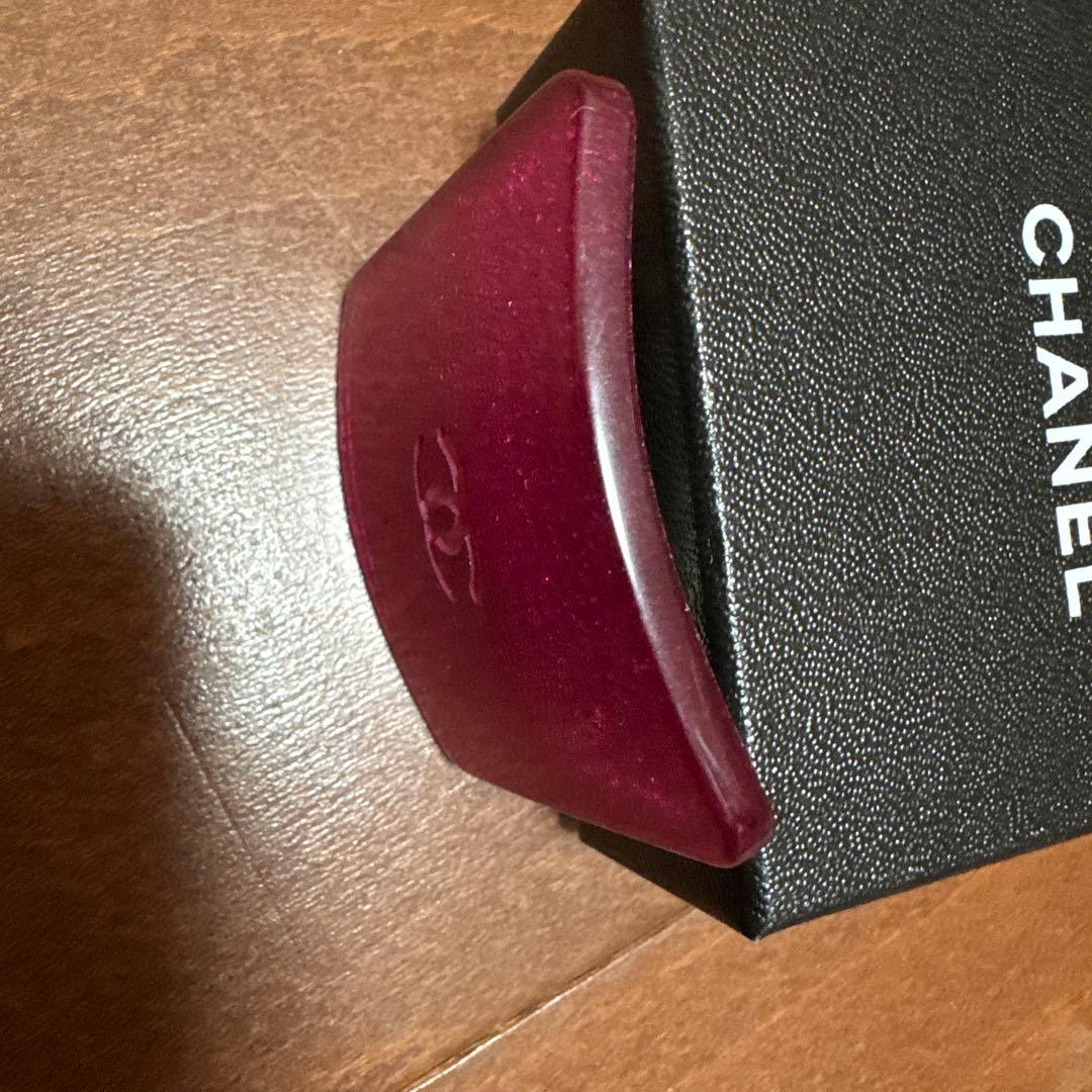 CHANEL バレッタ　ピンク　ラメ　スクエア　ココマーク