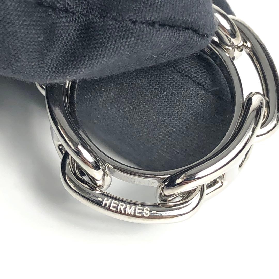 【美品】HERMES エルメス スカーフリング シェーヌダンクル シルバーカラー