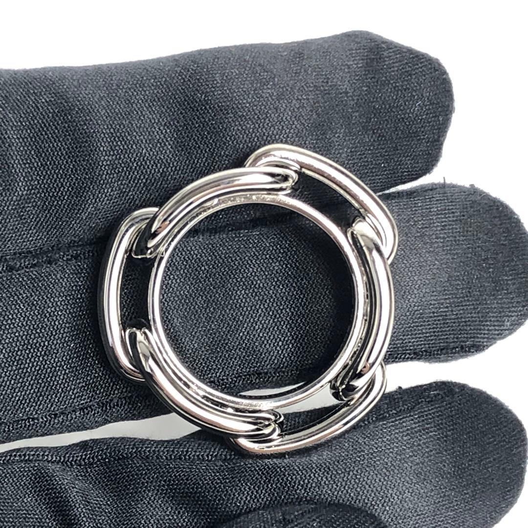 【美品】HERMES エルメス スカーフリング シェーヌダンクル シルバーカラー