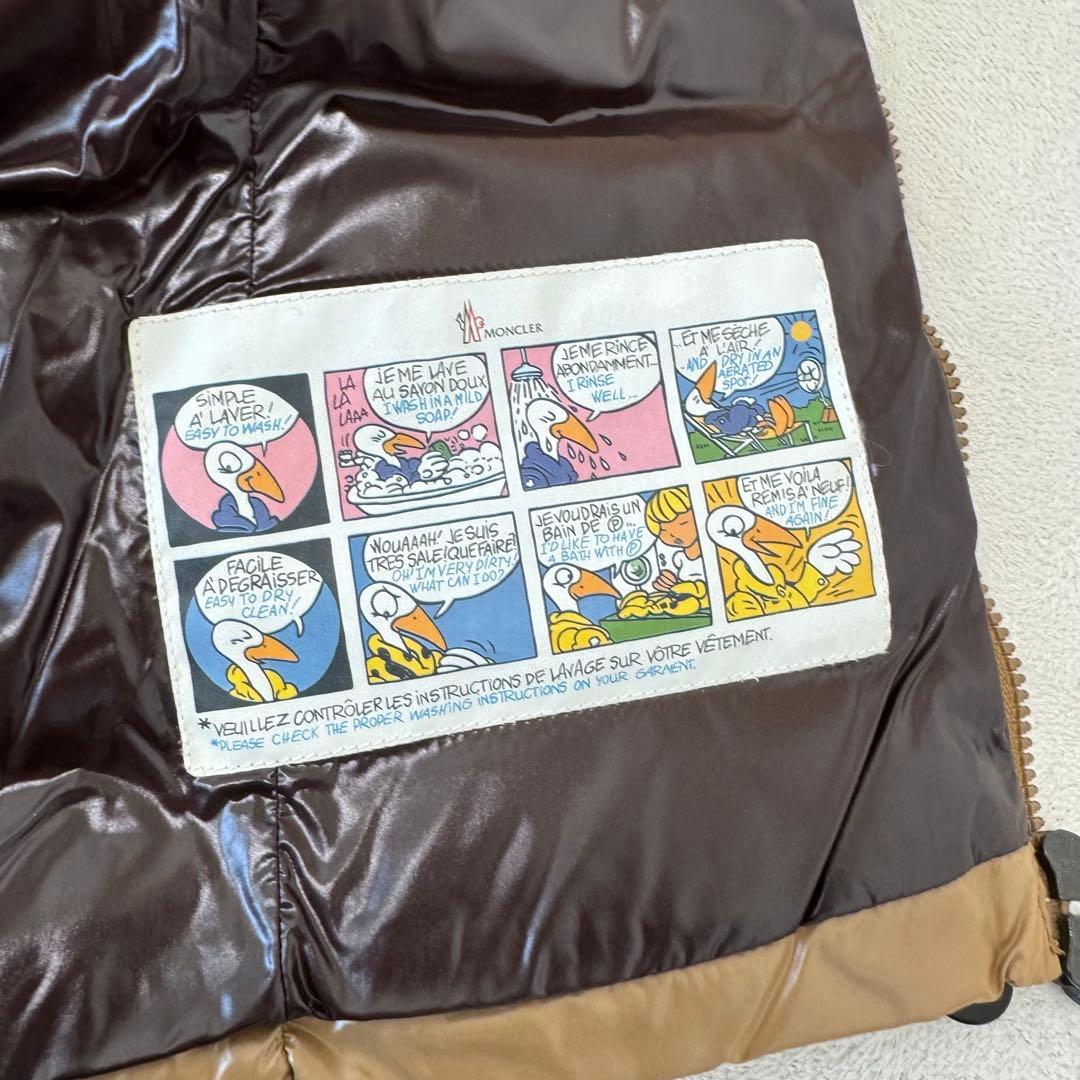 MONCLER ダウンベスト　キャメル　サイズ1 ロゴワッペン　ダブルジップ