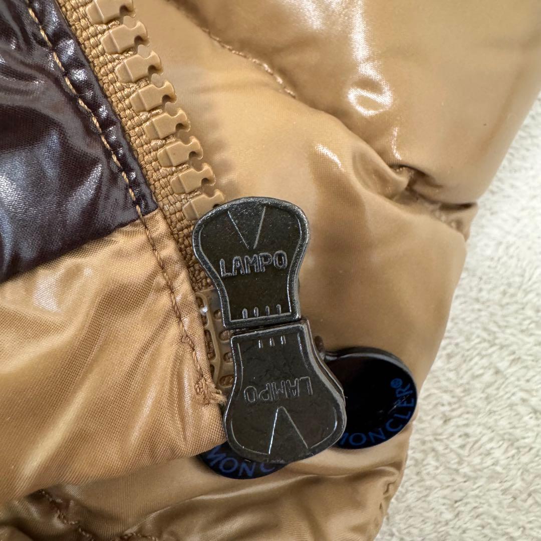 MONCLER ダウンベスト　キャメル　サイズ1 ロゴワッペン　ダブルジップ