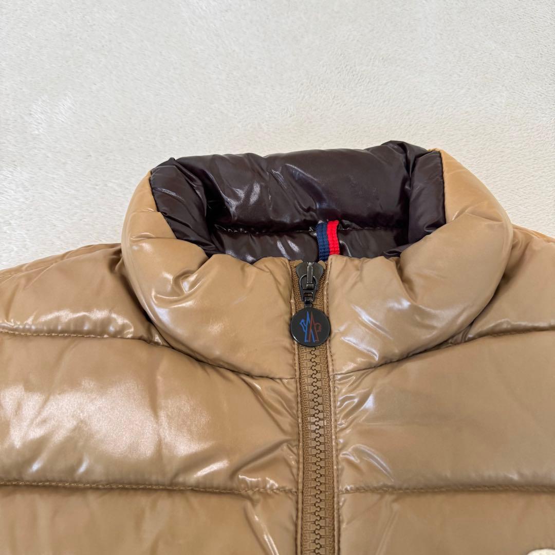 MONCLER ダウンベスト　キャメル　サイズ1 ロゴワッペン　ダブルジップ