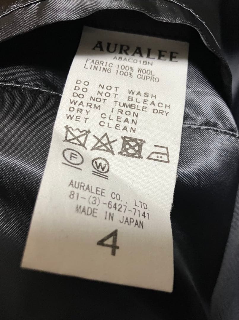 ジャケット・アウター AURALEE DOUBLE FACE CHECK LONG COAT