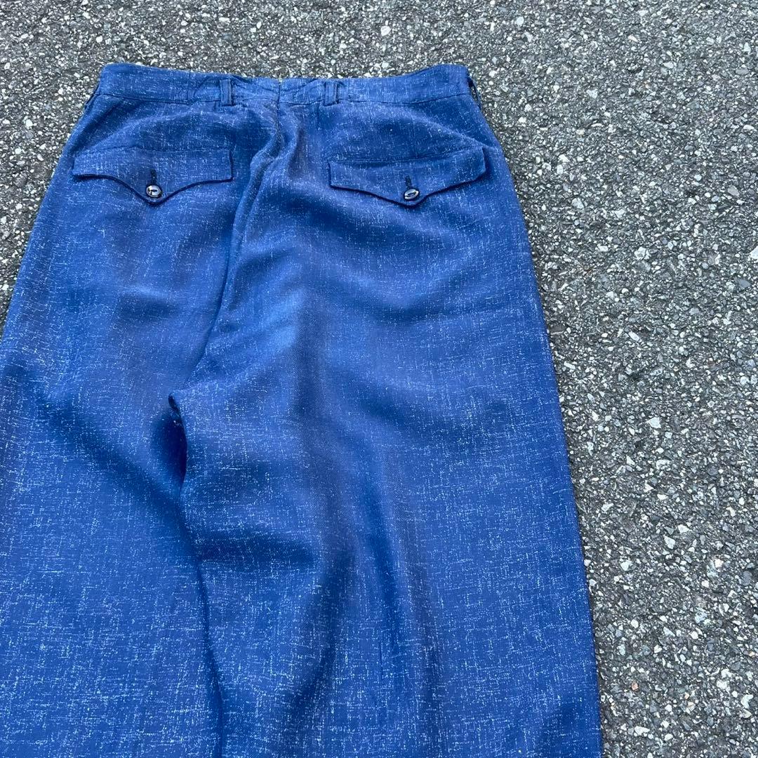 50s wool gabardine slacks 絣　ウールレーヨンギャバスラ