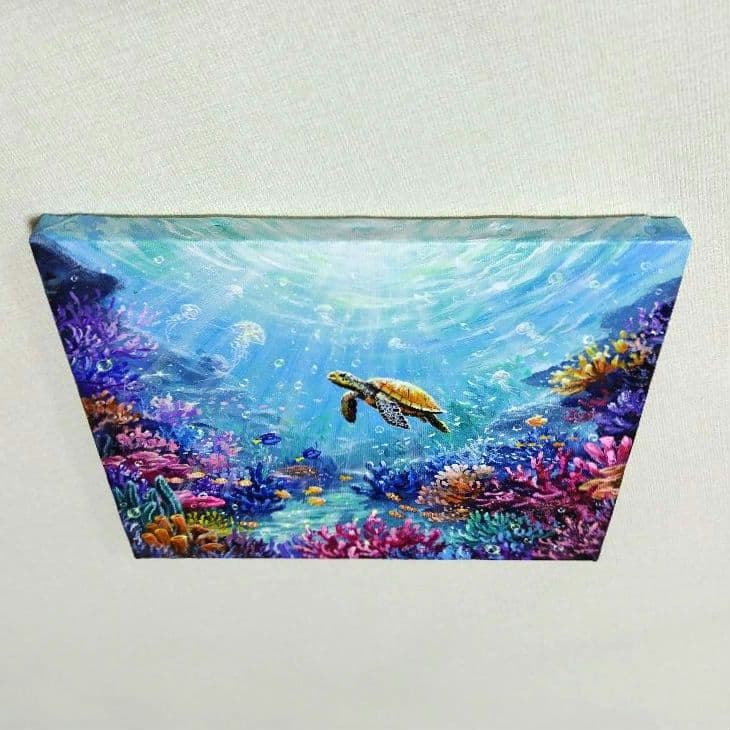 ぷ*あ様 【海中世界】アクリル画 F3 風景画 絵画