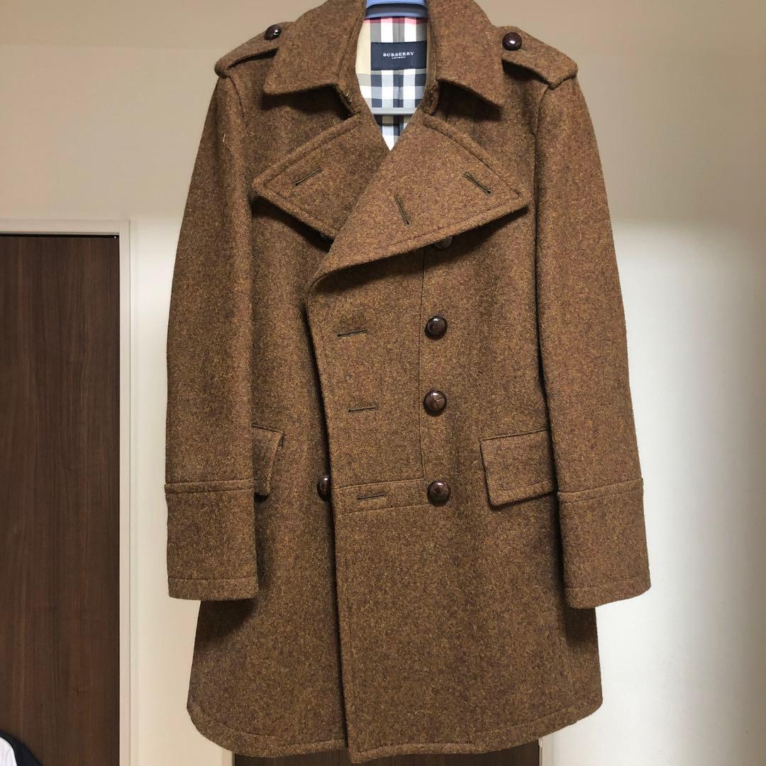 Kiyo★新品未使用★BURBERRY LONDON製メンズピーコート茶Ｌ