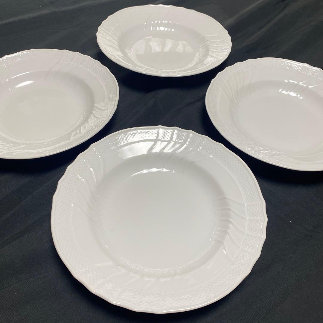 リチャードジノリ ベッキオホワイト 23.5㎝ スーププレート、4枚