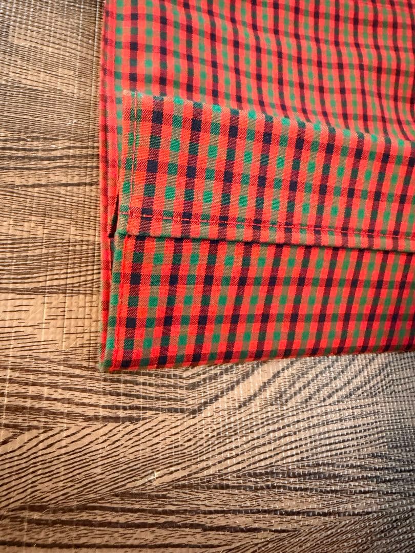 familiar 赤緑チェック トートバッグ　小