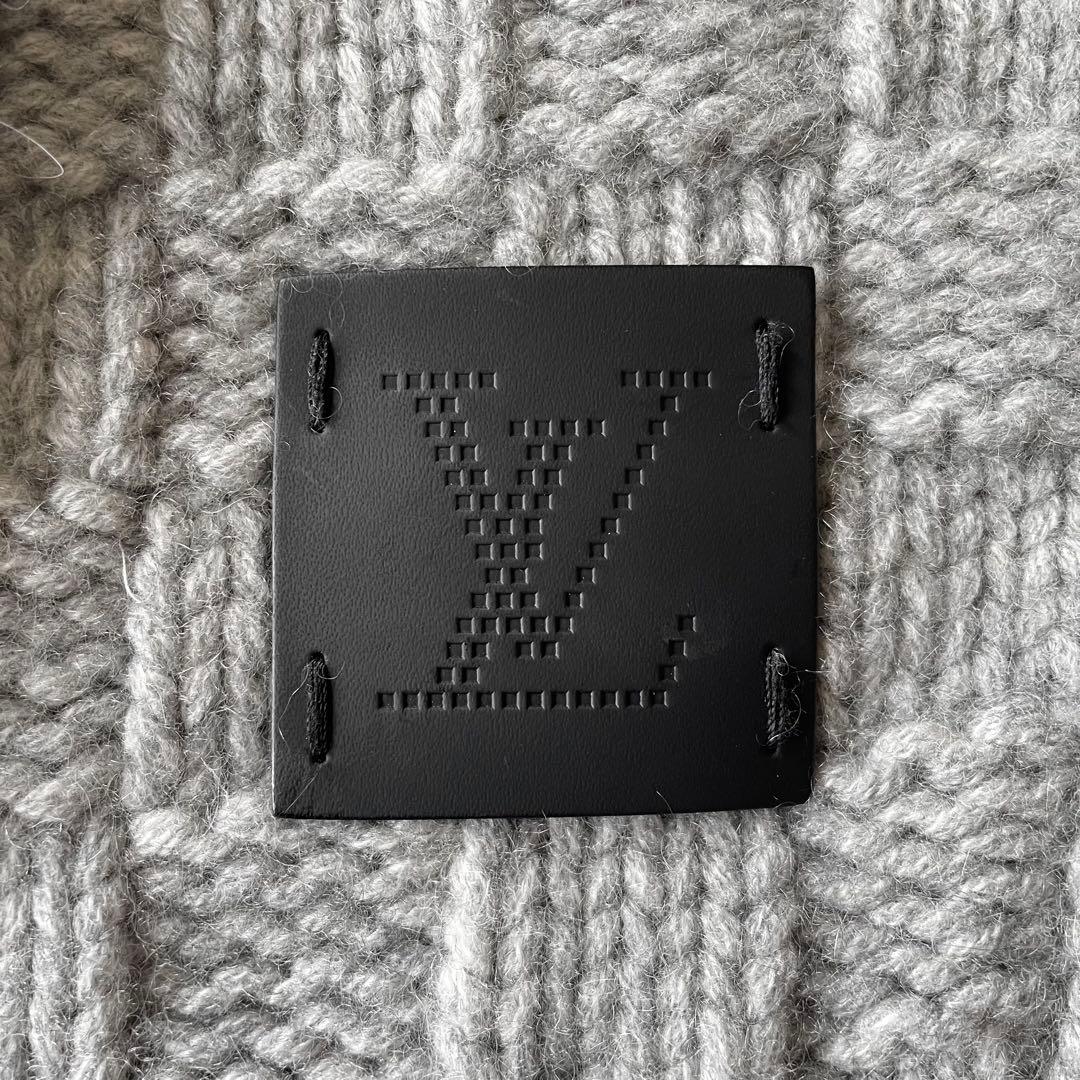 《未使用品》ルイヴィトン カシミヤ100% マフラー ストール ダミエ LVロゴ