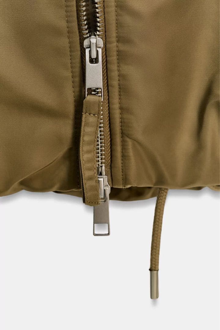 ZARA フェイクファー襟 ボンバージャケット ZW COLLECTION L