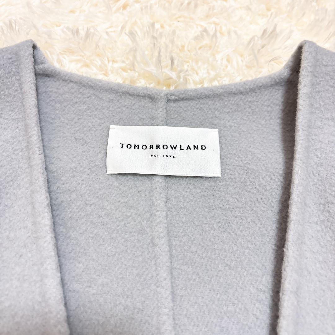 【美品】TOMORROWLAND ダブルフェイスリバーコート 36 ライトグレー