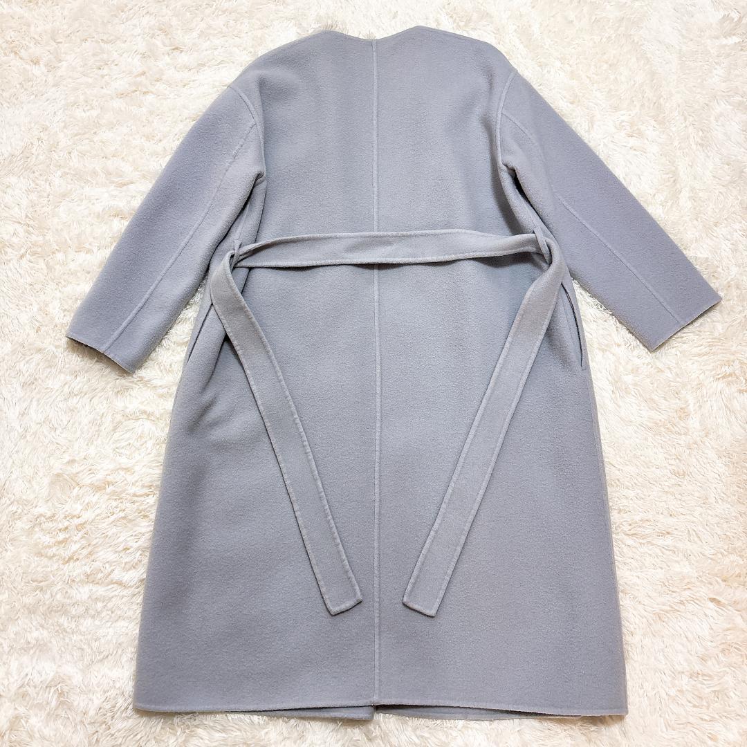 【美品】TOMORROWLAND ダブルフェイスリバーコート 36 ライトグレー