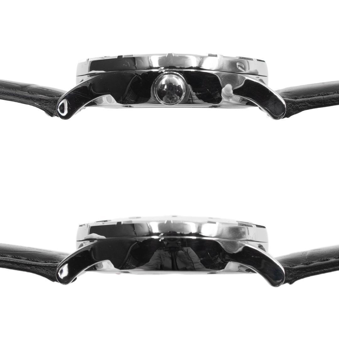 ヴェルサーチェ 腕時計 メンズ レディース 黒 ダイヤ メドゥーサロゴ 革ベルト