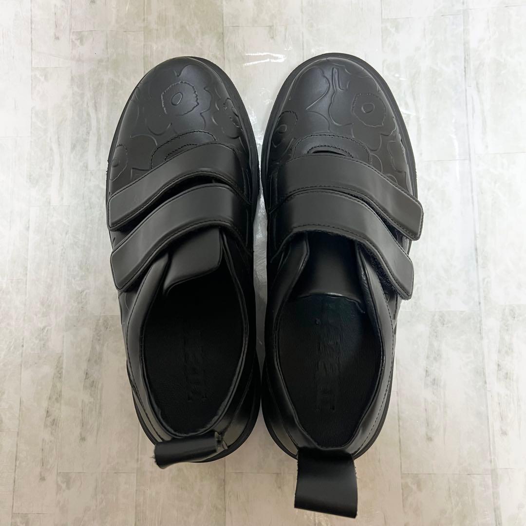 マリメッコ marimekko ウニッコ　本革　レザースニーカー ブラック　25