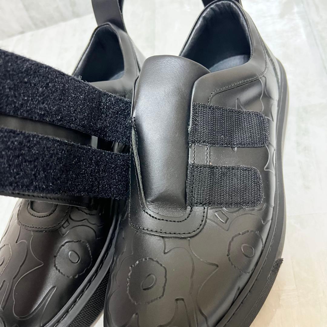 マリメッコ marimekko ウニッコ　本革　レザースニーカー ブラック　25