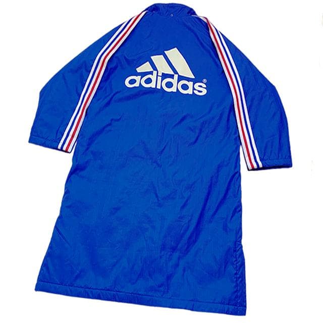 極美品✨️ビッグロゴ✨️adidas ベンチコート L トリコロール ロング丈