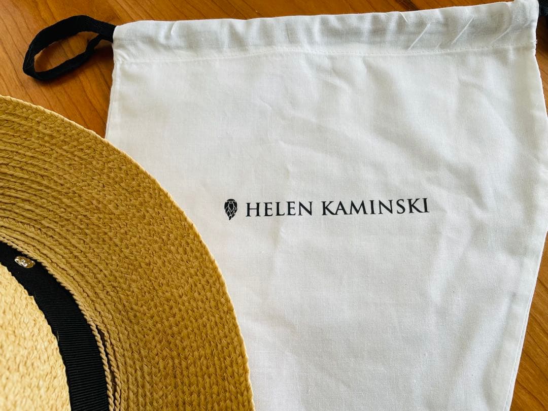 HELEN KAMINSKI 麦わら帽子 ベージュ/ブラック