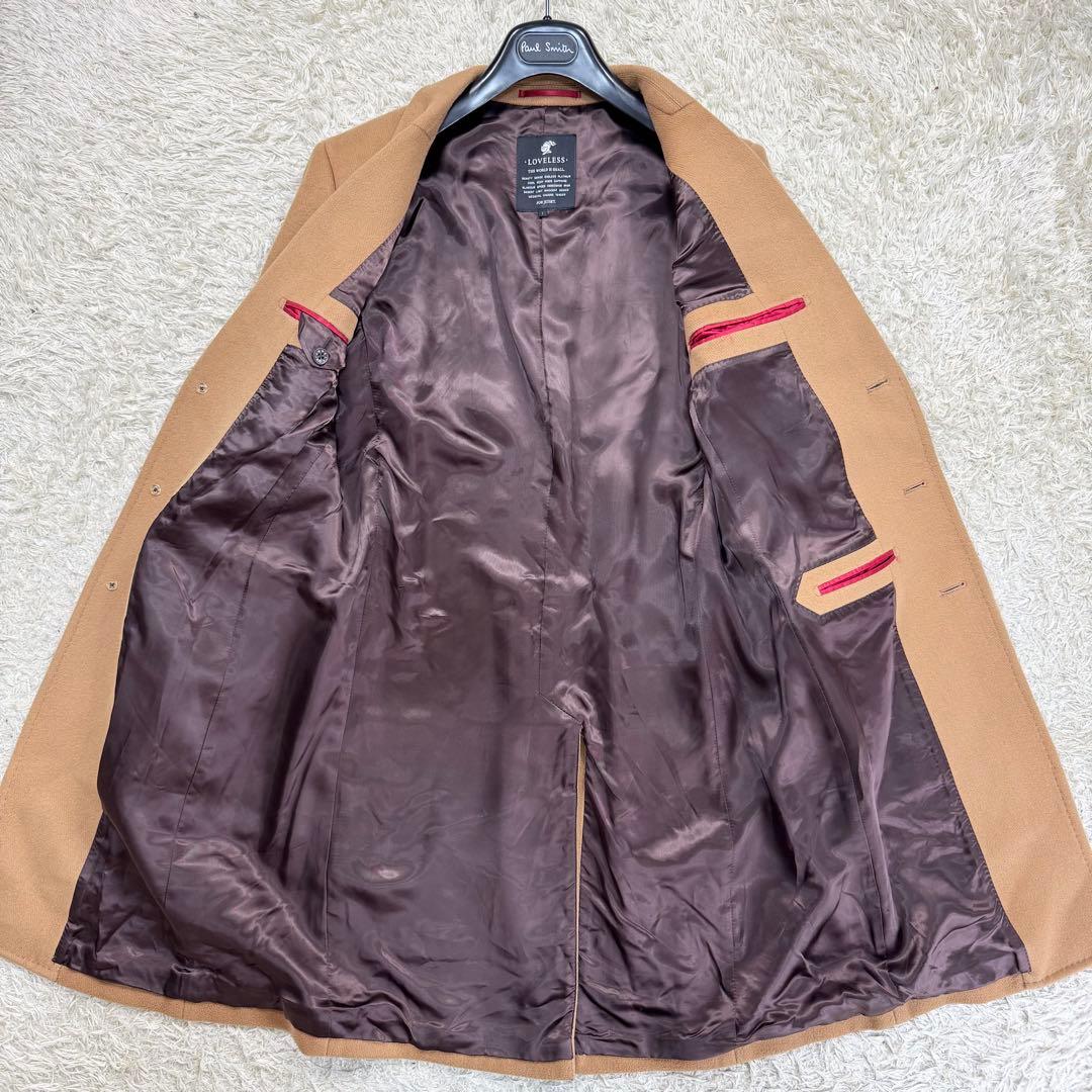 美品　ラブレス　メンズ　チェスターコート　キャメル　ウール　アウター　秋冬　S
