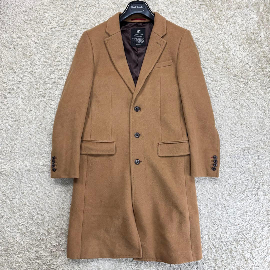 美品　ラブレス　メンズ　チェスターコート　キャメル　ウール　アウター　秋冬　S