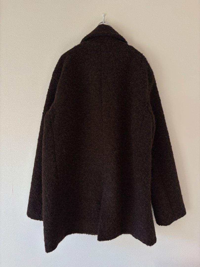 T*T様 ZARA ブークレダブルブレスト ミディ丈コート S ダークブラウン