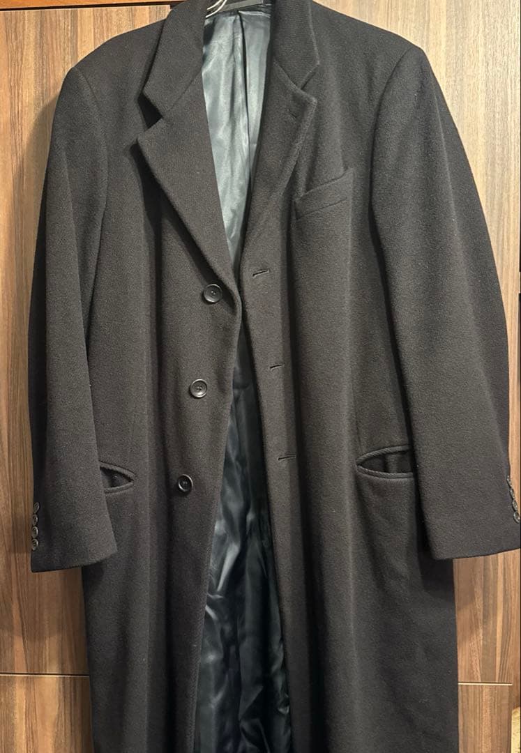 ARMANI COLLEZIONI カシミヤ ブラック チェスターコート