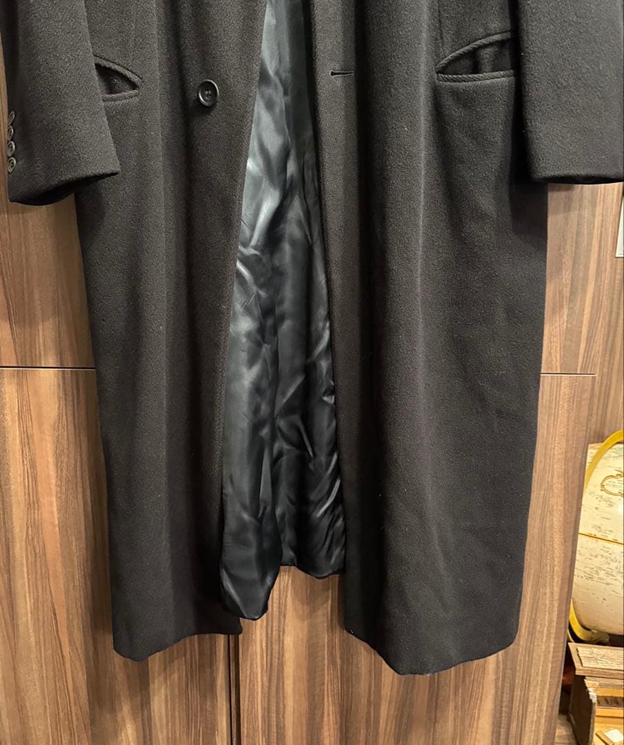 ARMANI COLLEZIONI カシミヤ ブラック チェスターコート