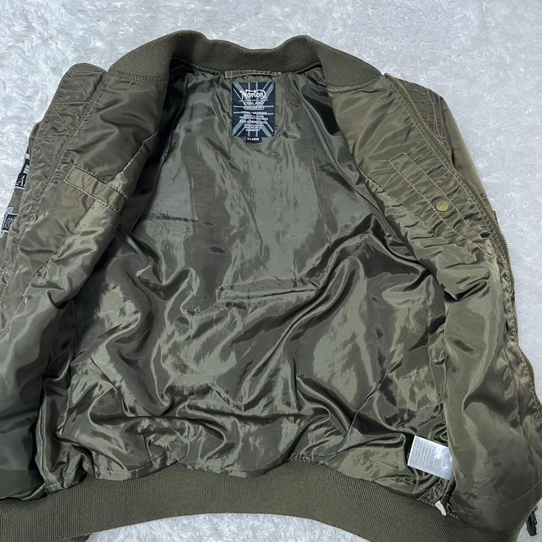 美品 Norton MA-1 フライトジャケット 刺繍 ワッペン XL カーキ