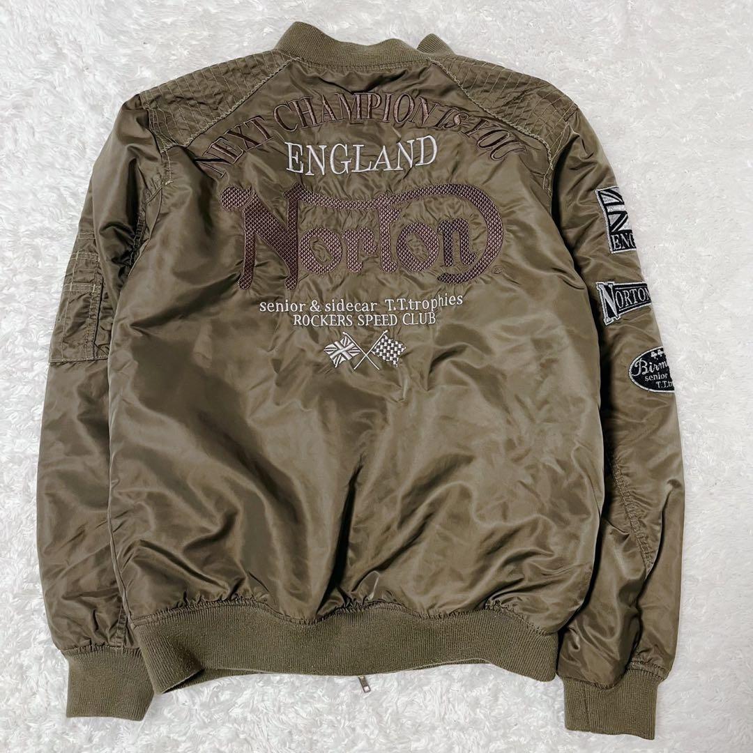美品 Norton MA-1 フライトジャケット 刺繍 ワッペン XL カーキ