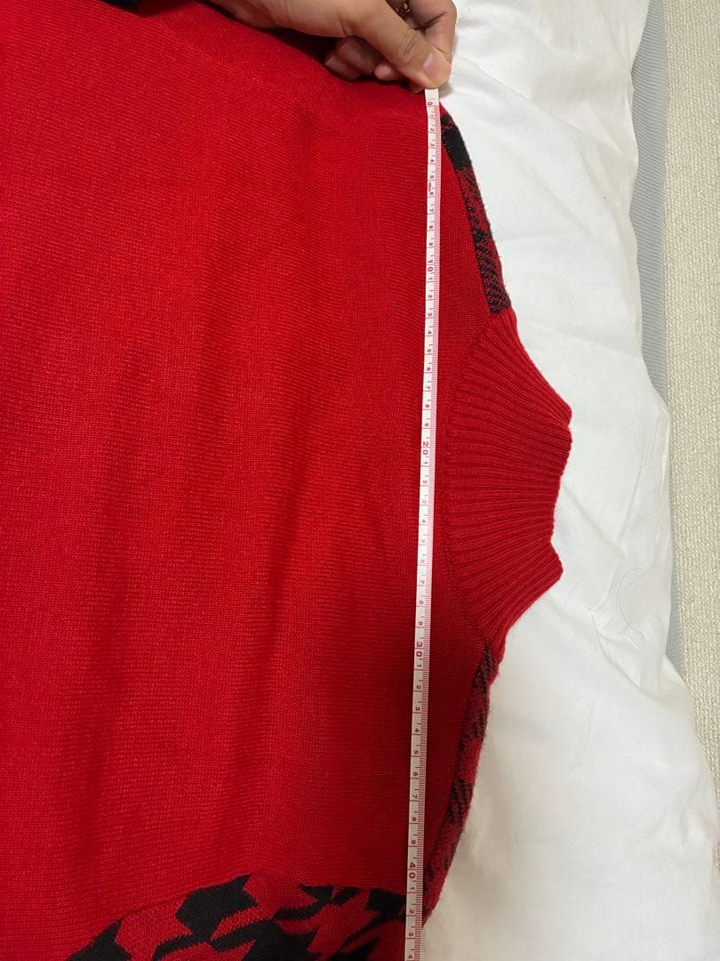 Munsingwear 赤 チェック柄 セーター&ニット帽