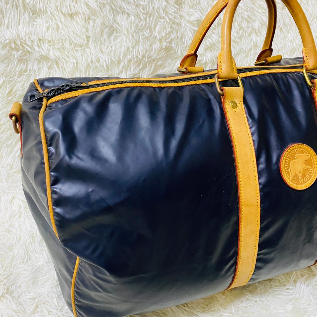 人気 ハンティングワールド 大容量 バチューサー ボストンバッグ ロゴ