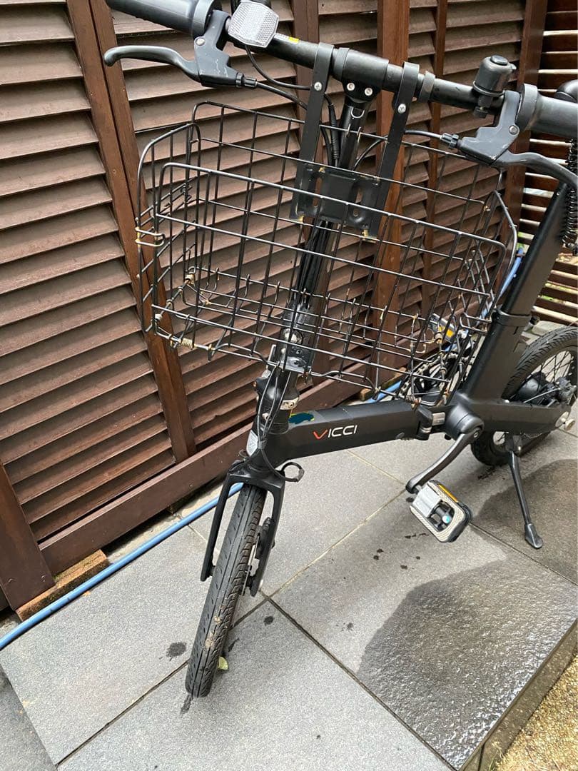 VICCI 電動アシスト折りたたみ自転車 前カゴ付き ★直接引取り★