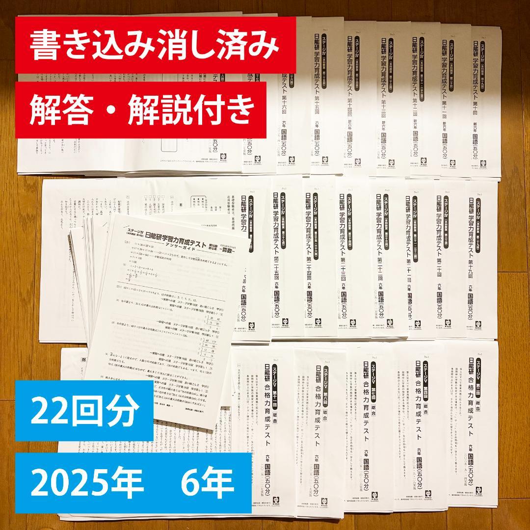 日能研 2025年度 6年生 学習力育成テスト 合格力育成テスト 合計22回分