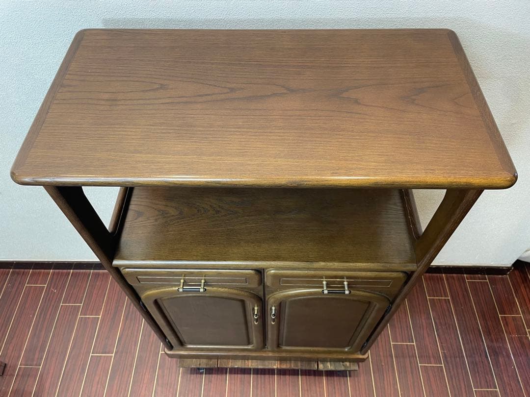 カリモク キャビネット 電話台 玄関収納 KARIMOKU 昭和レトロ