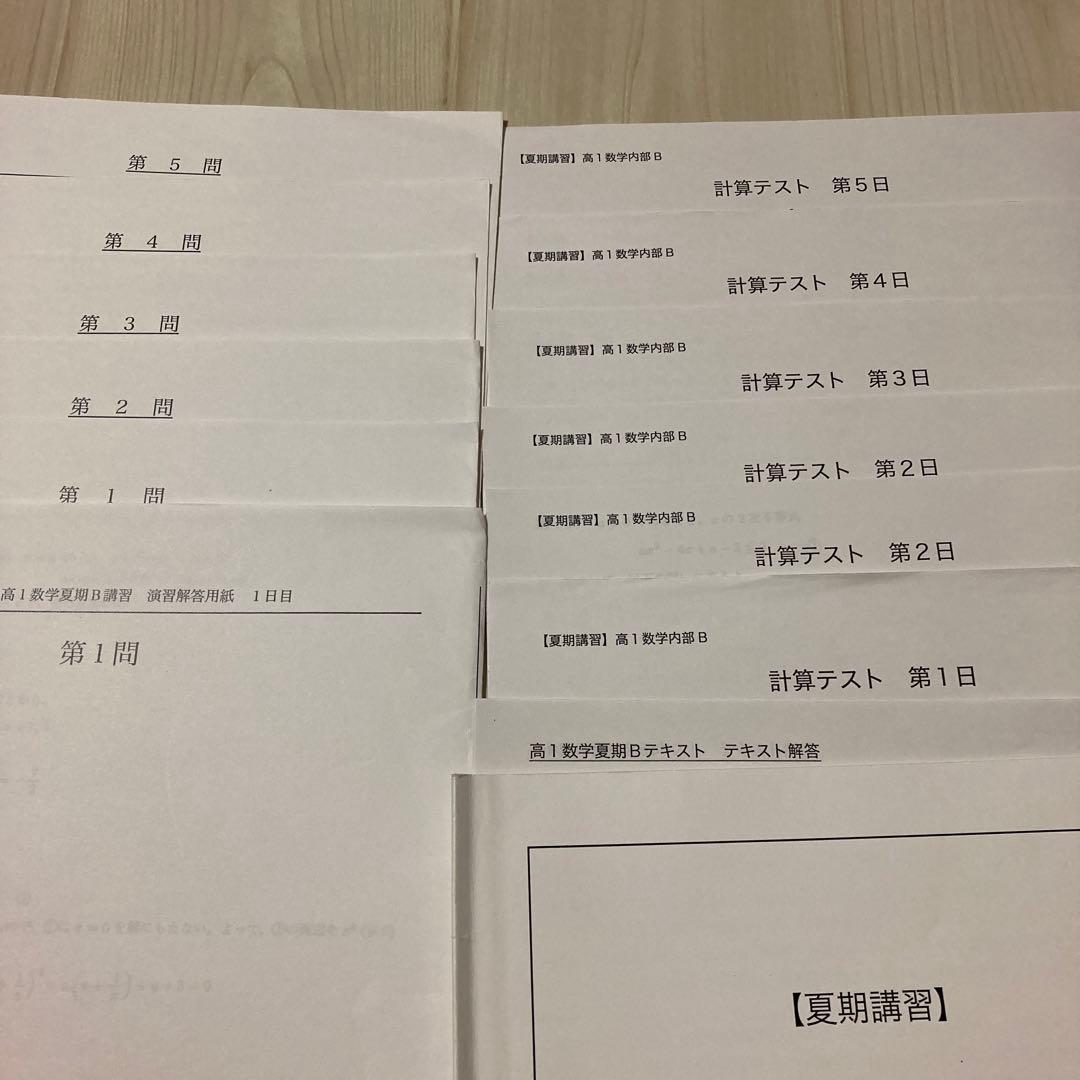 美品　鉄緑会　2019年度　高1 夏期　英語B　数学B　語彙力養成（夏）　セット