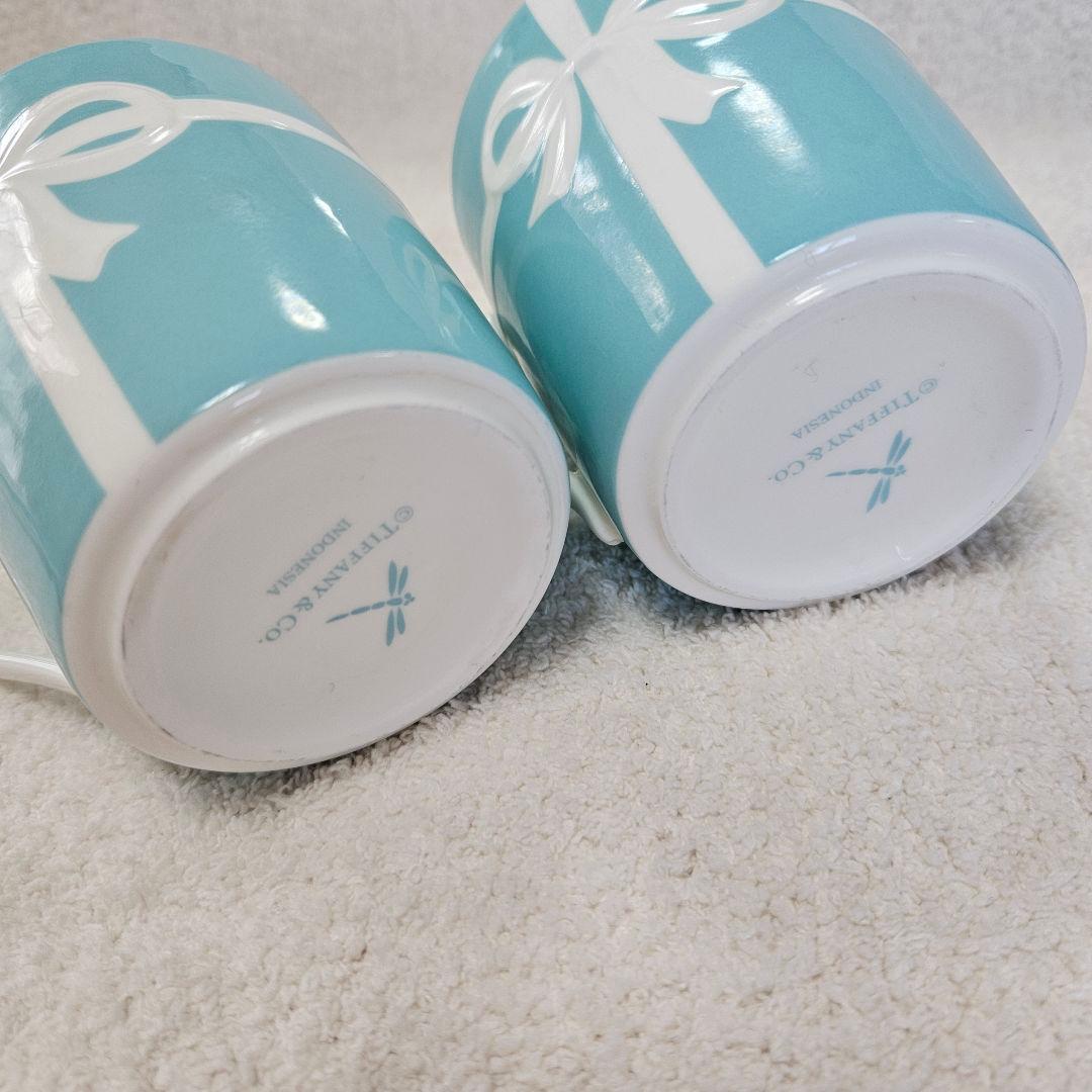 ティファニー　ブルーリボン　プレート　ペアマグカップ