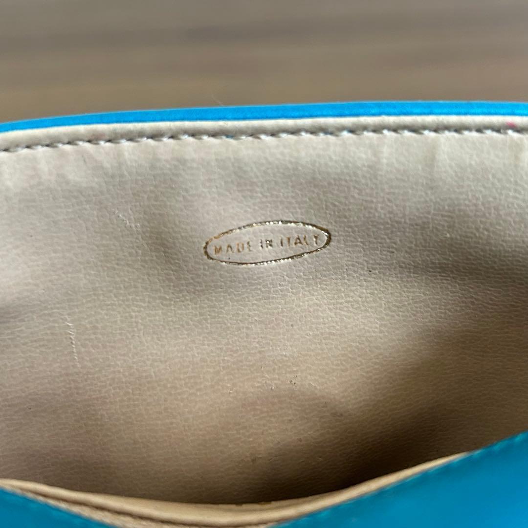 真贋済　CHANEL シャネル ブルー レザー ショルダーバッグ　ココマーク