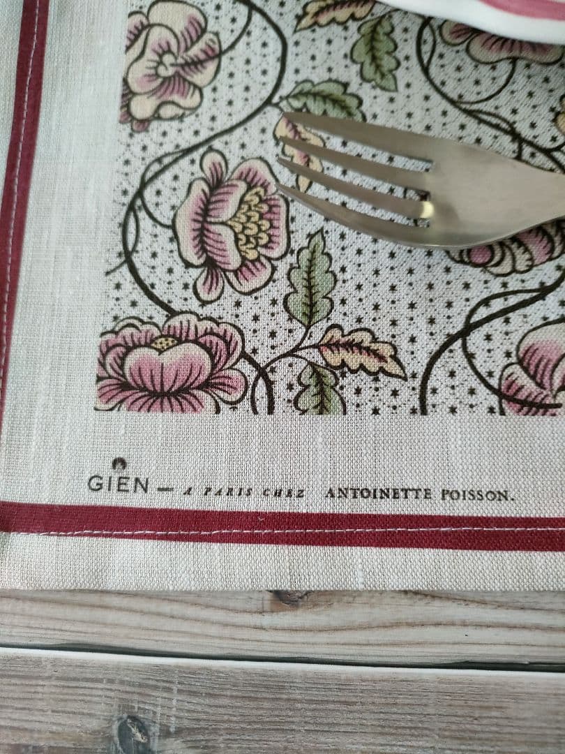 ラスト１枚✭GIEN ドミノテローズ　ランチョンマット　 リネン100%