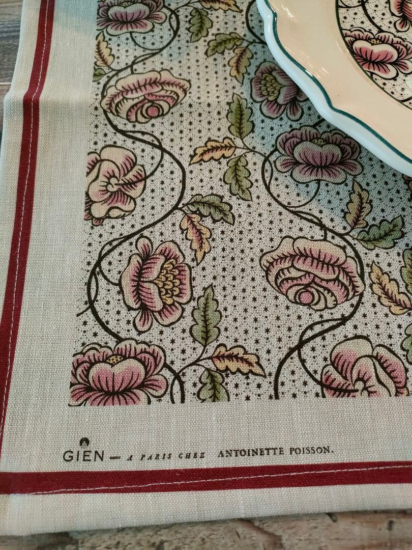 ラスト１枚✭GIEN ドミノテローズ　ランチョンマット　 リネン100%